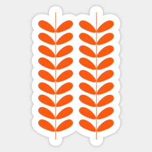 Orange Flowers Mid Century Modern Sticker